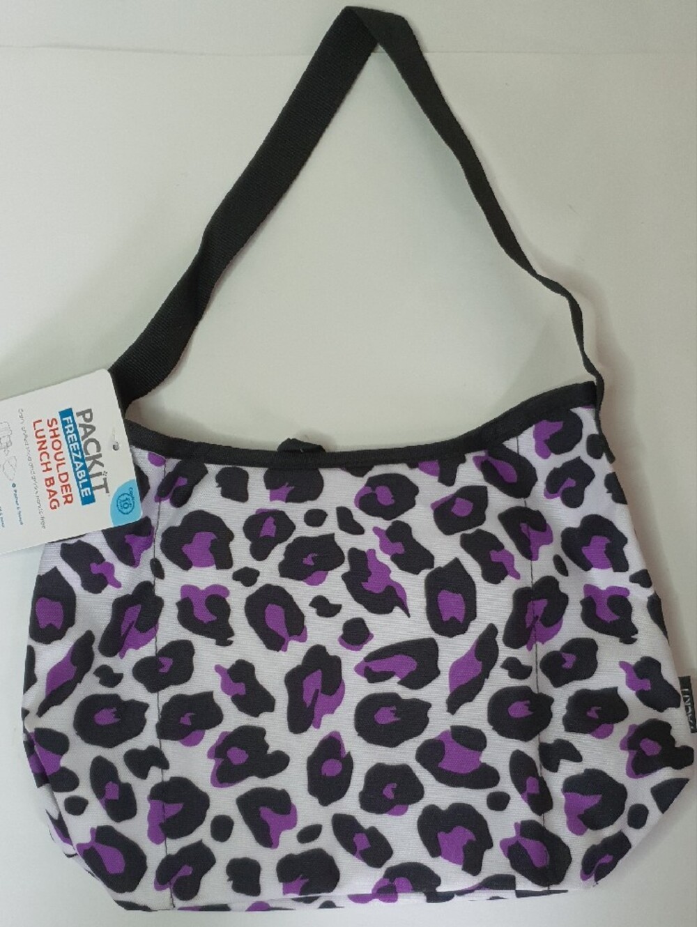 Insulated Lunch Bag Purple Leopard Print NWT